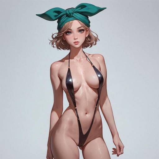 Anime Girl in Yellow Micro Bikini