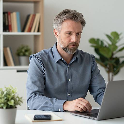 Focused Man in Modern Home Office