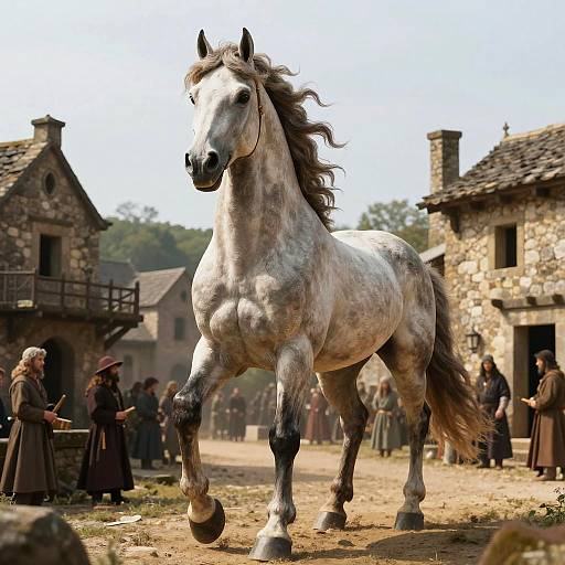 Mythical Human-Horse Centaur in Village