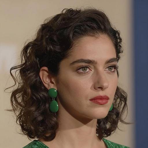 Portrait of a Woman with Green Accents