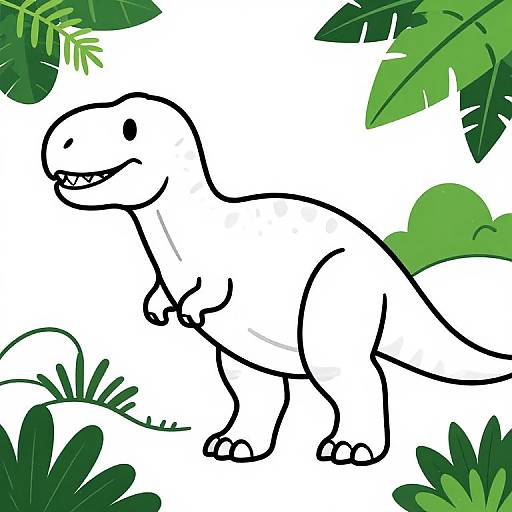 Tyrannosaurus Rex Jungle Coloring Page