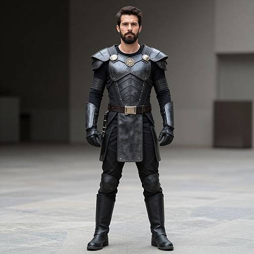Realistic Man in Armor Costume