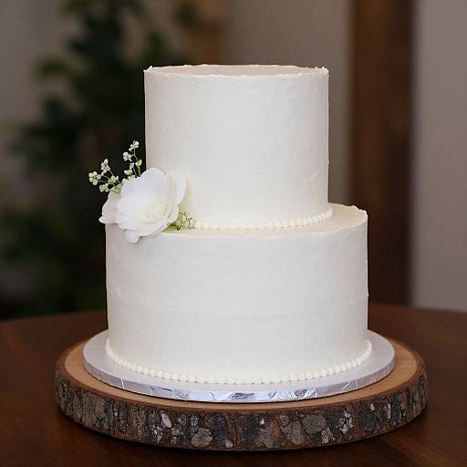 Elegant Two-Tier White Wedding Cake
