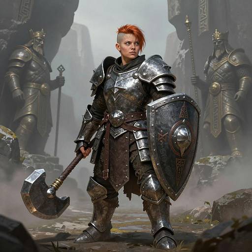 Mighty Dwarf Warrior in Mystical Canyon