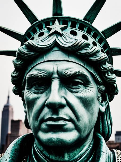 Close-up of Man Wearing Statue of Liberty Crown