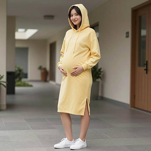 Photorealistic Pregnant Woman in Stylish Costume