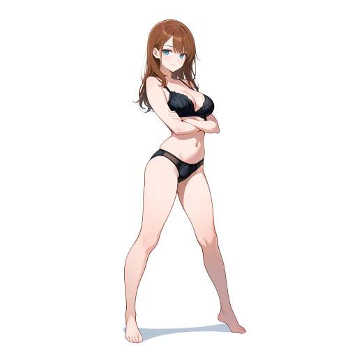 Confident Solo Woman in Black Lingerie Confident Solo Woman in Black Lingerie