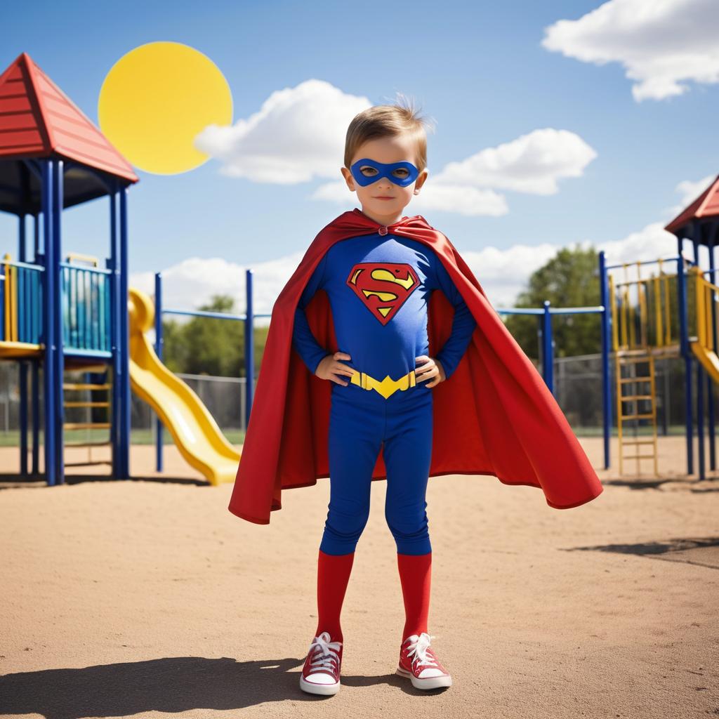 Superhero Cape on School Playground