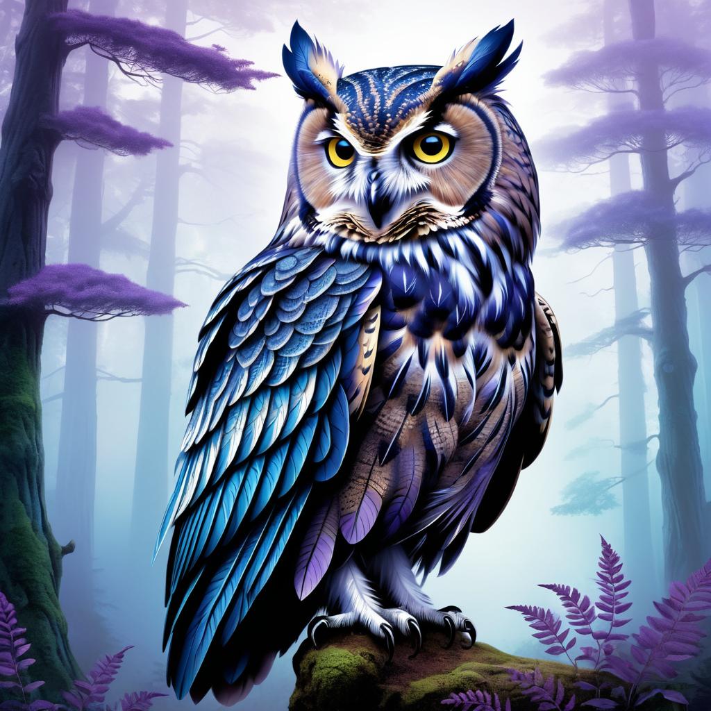 Mystical Owl in Enchanted Forest