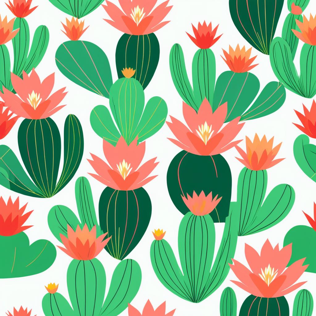 Vibrant Flat Cactus with Blooming Flower