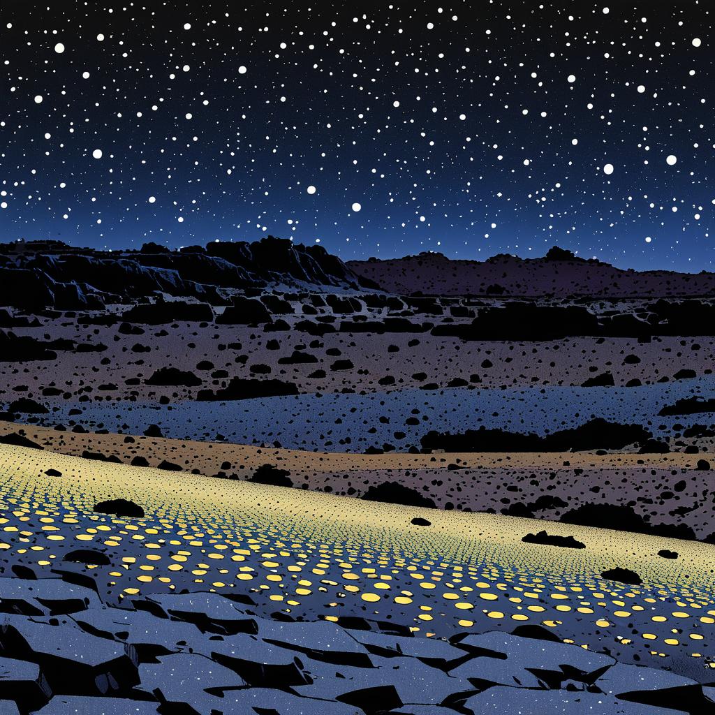 Starry Midnight in Barren Badlands