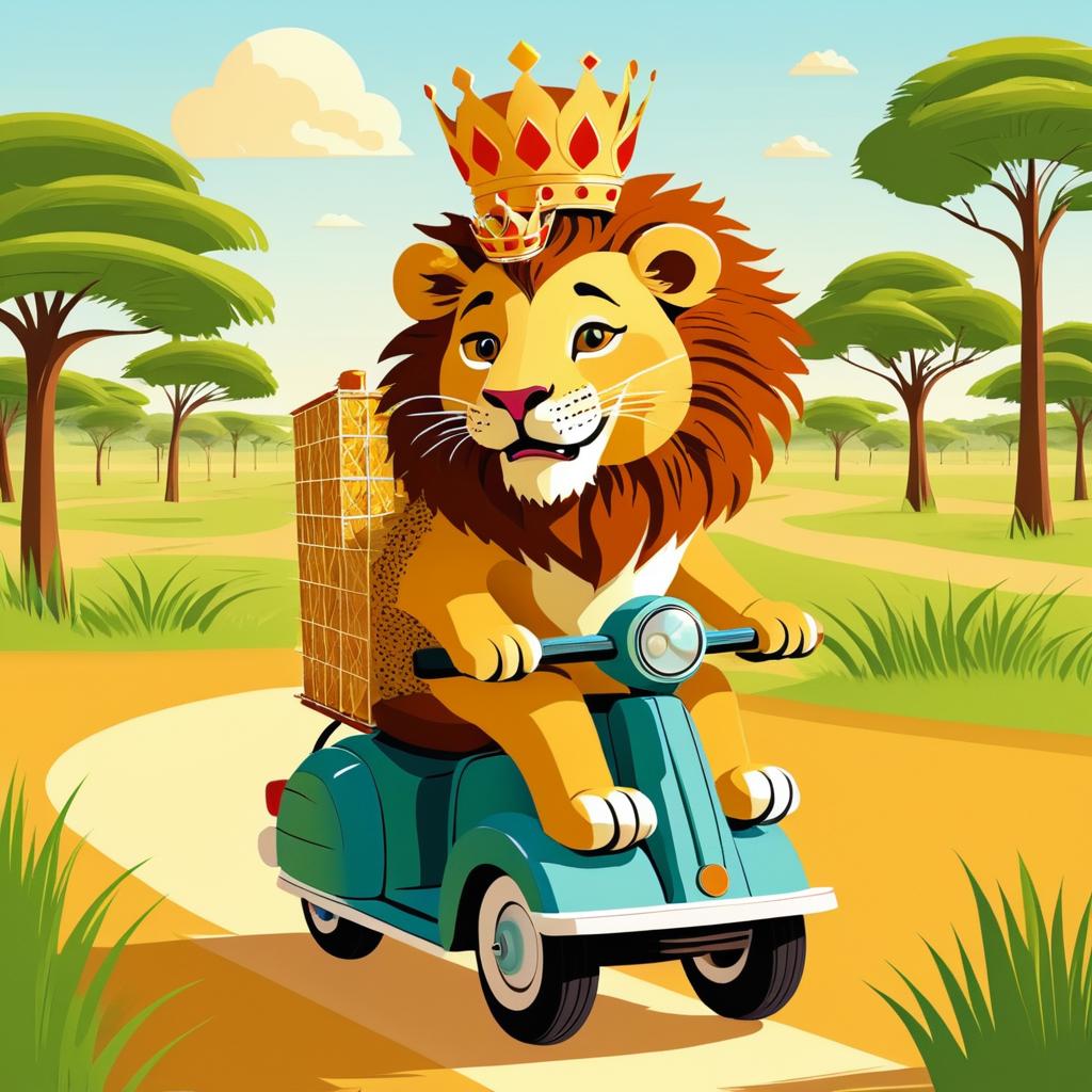 Royal Lion Scoots Through the Savannah