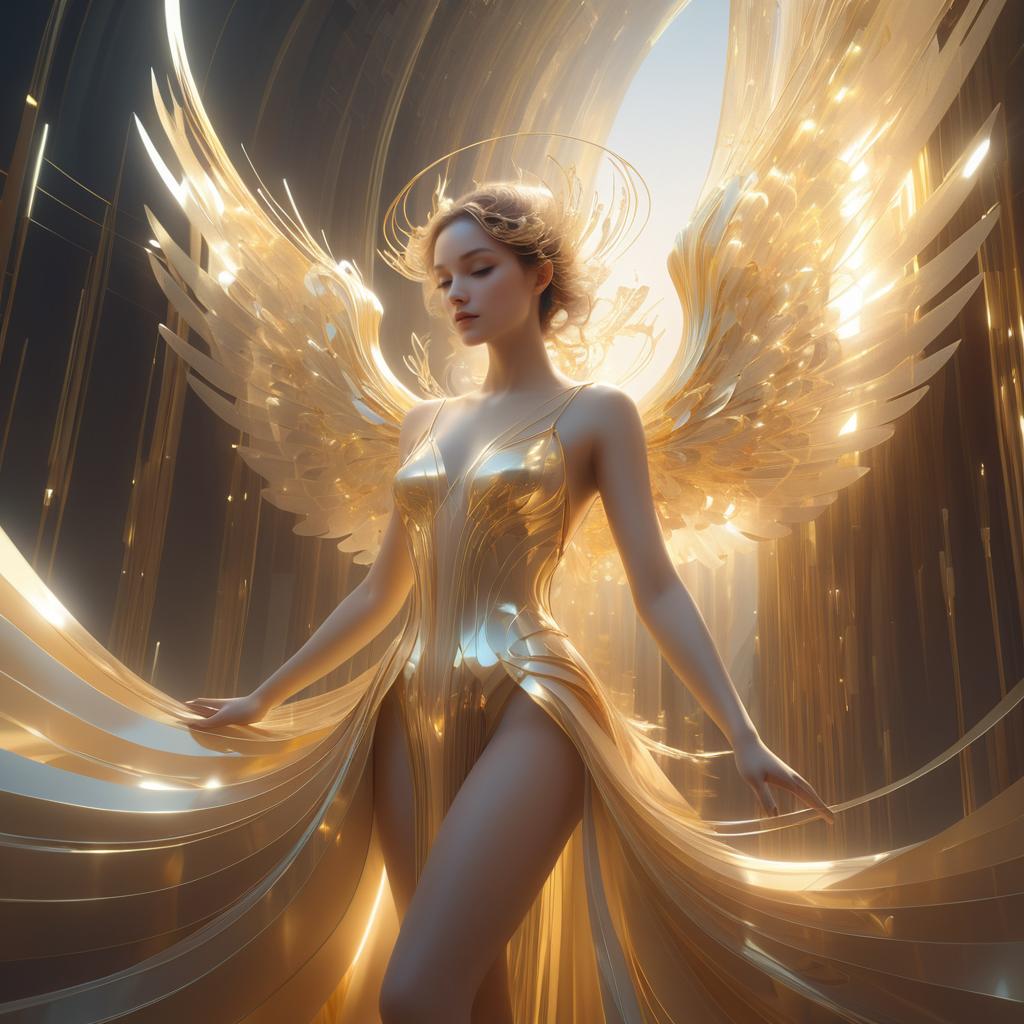 Cinematic Ethereal Angel Abstract Art