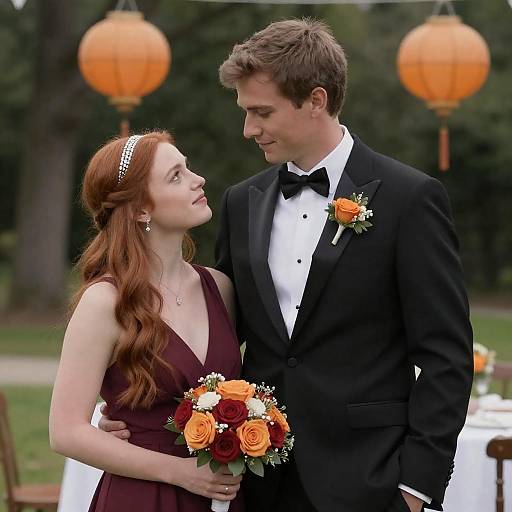 Elegant Outdoor Wedding Portrait