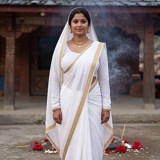 Serene Hindu Bride in Himalayan Village