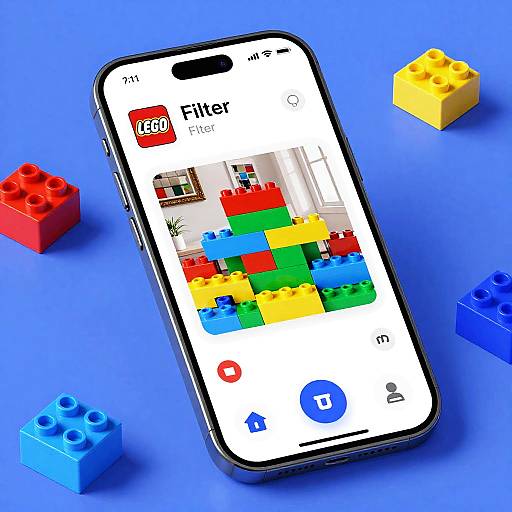 Vibrant Lego Filter App Interface