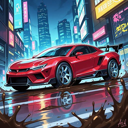Neon Armored Truck Chase in Cyberpunk City Neon Armored Truck Chase in Cyberpunk City