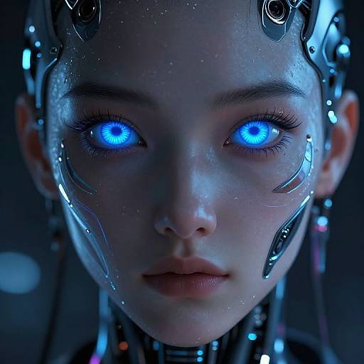 Futuristic Cyborg Eyes Portrait