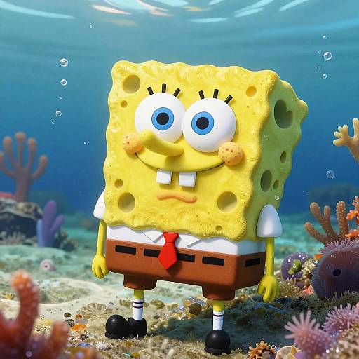 Realistic SpongeBob Underwater Scene