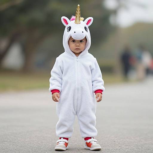 Infant Boy in Unicorn Onesie Costume