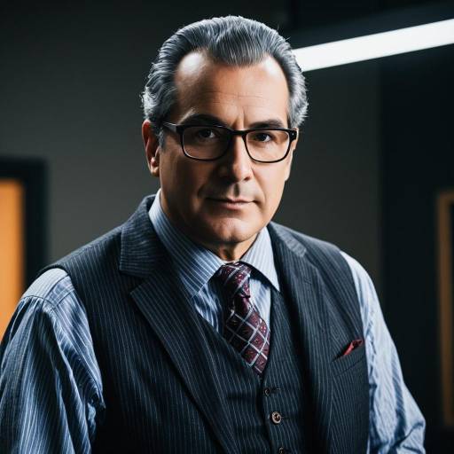 Middle-aged Man in Professional Suit Vest and Glasses