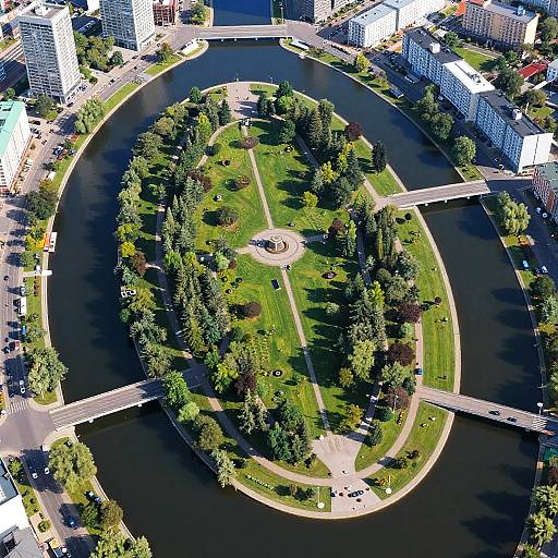 Aerial View of Strelka Island