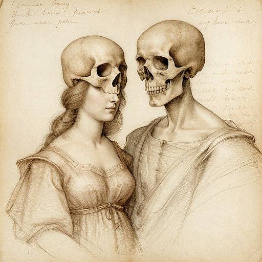 Da Vinci Style Skull Head Sketch