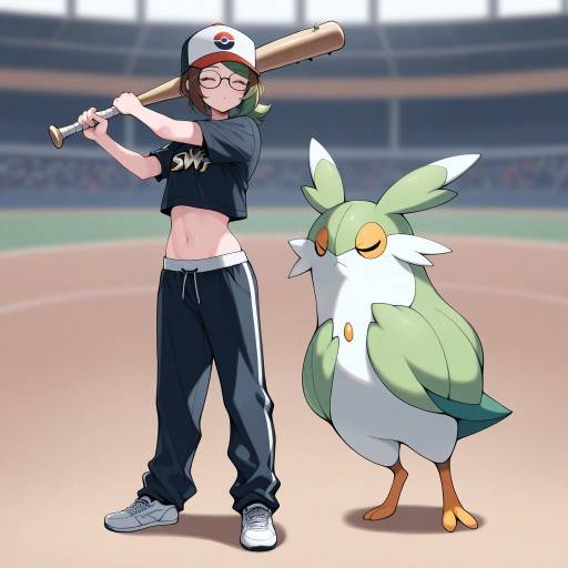 Pokémon Character with Baseball Gear