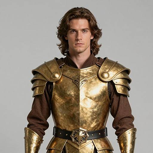 Man in Golden Medieval Armor
