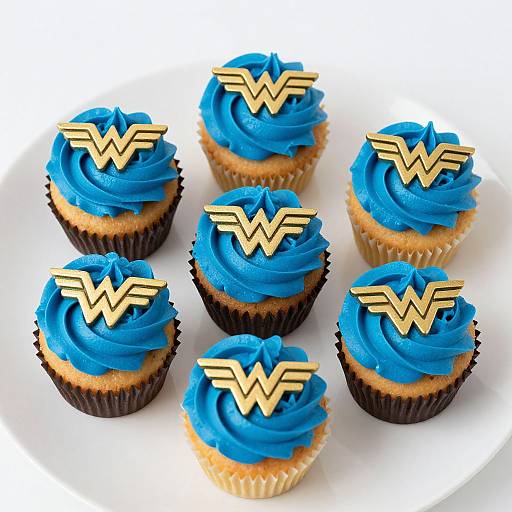 Wonder Woman Themed Cupcake Display