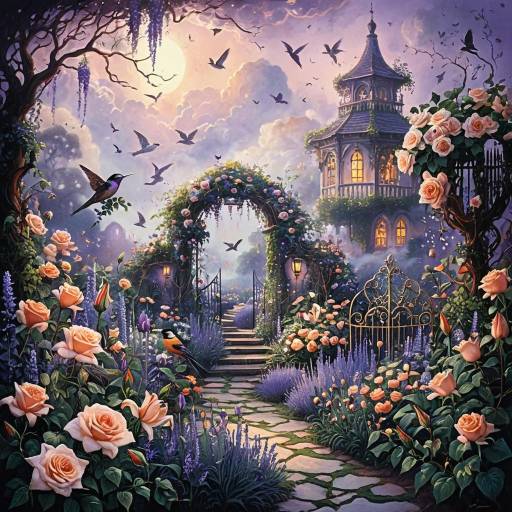 Enchanting Fantasy Gardenscape Painting