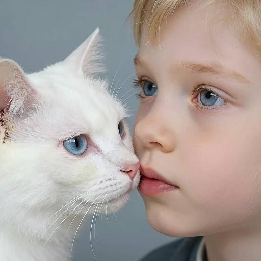 Charming Portrait of Child and Cat