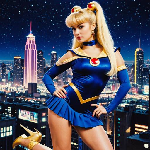 Blonde Woman in Sailor Moon Inspired Cosplay