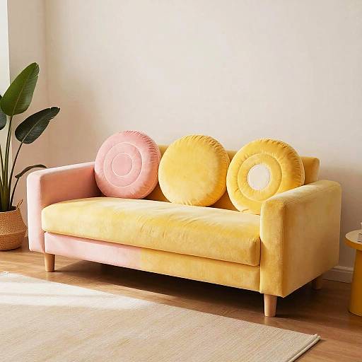 Retro Lollipop Sofa in Playful Living Room