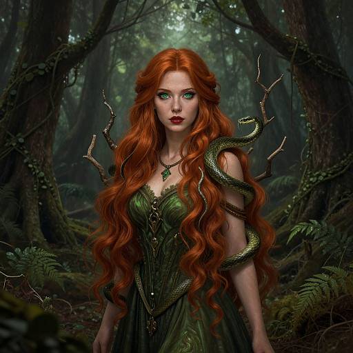 Enchanted Forest Woman with Snake