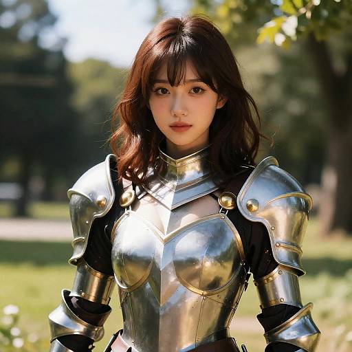 Fantasy Warrior Woman in Silver Armor