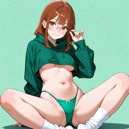 Spirited Girl in Green Setting