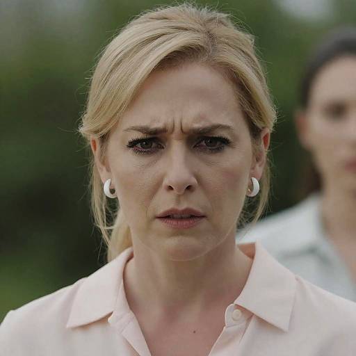 Intense Close-Up of Concerned Woman