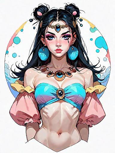 Fantasy Portrait of Woman in Boho Chic Attire