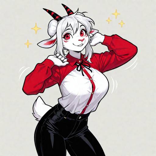 Playful Gazelle Girl in Vibrant Colors