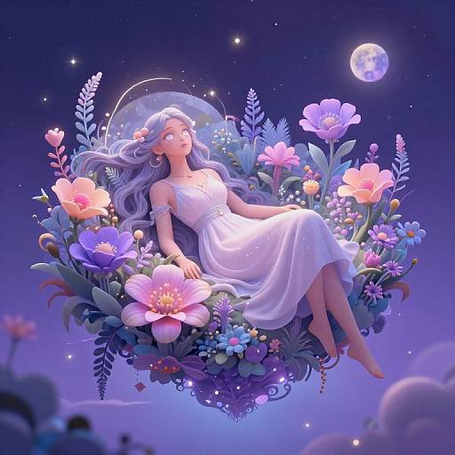 Mystic Portrait in Levitating Garden