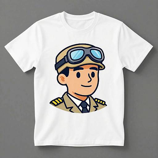 Cartoon Hispanic Pilot Vector Art