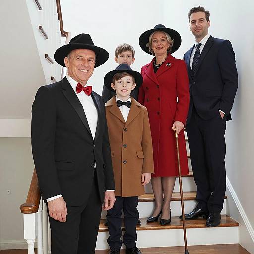 Family Portrait on a Stylish Staircase