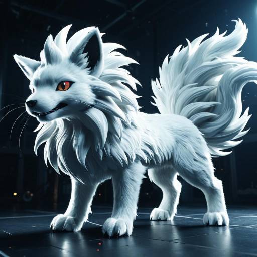 Epic Alolan Ninetales with Nine Tails in Cinematic Light