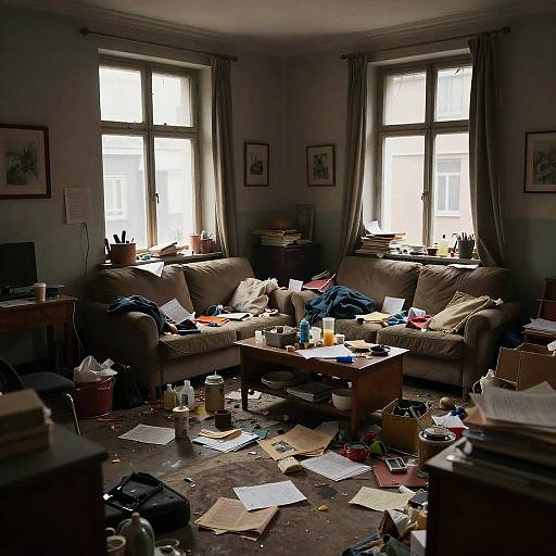 Chaotic Messie-Wohnung Interior Scene