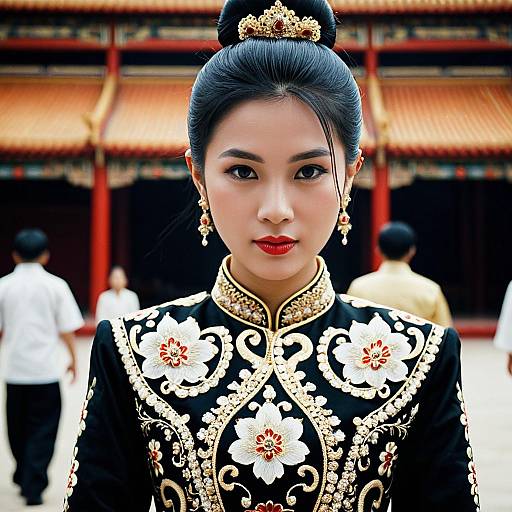 Elegant Thai Royal Dress Portrait