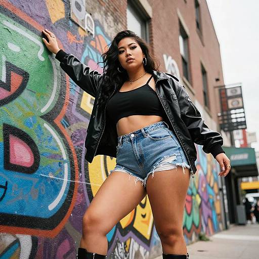 Thicc Asian Woman Urban Street Style