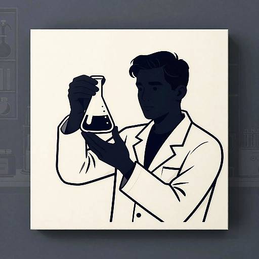 Retro Comic Scientist in Vintage Lab