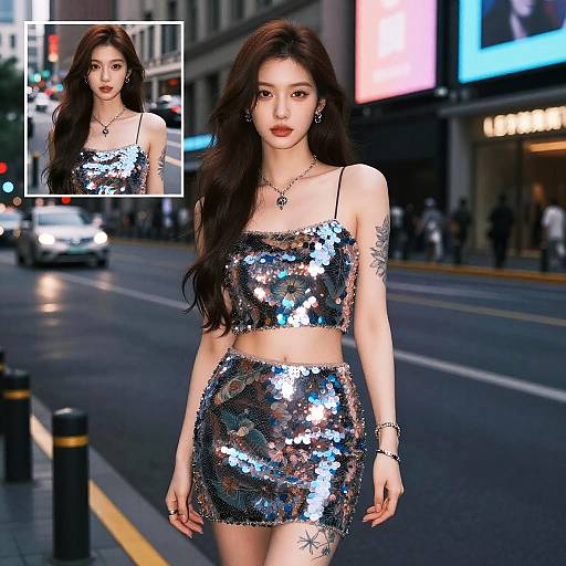 Neon Shanghai: Hanfu Girl at Night