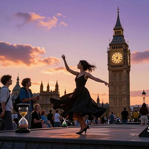 Dancing Clocktower at Sunset